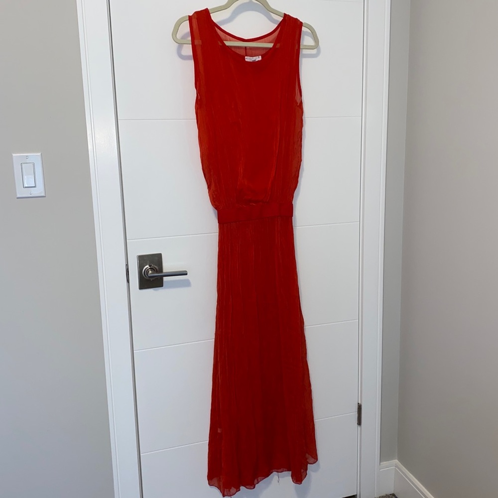 100% silk made in Italy red maxi dress